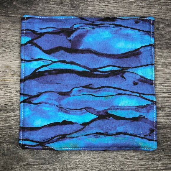 potholder abstract art blue green ocean waves watercolor swirls Pot holders - Picture 1 of 5